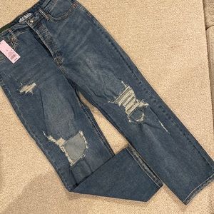 Wild Fable Size 12 High Rise Straight Distressed Jean NWT New